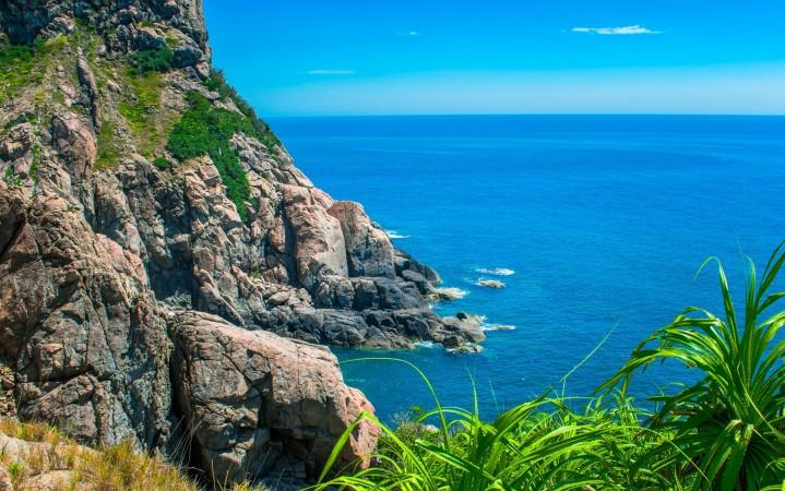 Beach view when hiking in Son Tra, Da Nang