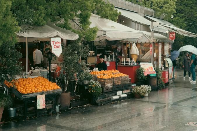 Strolling along the street for local souvenirs