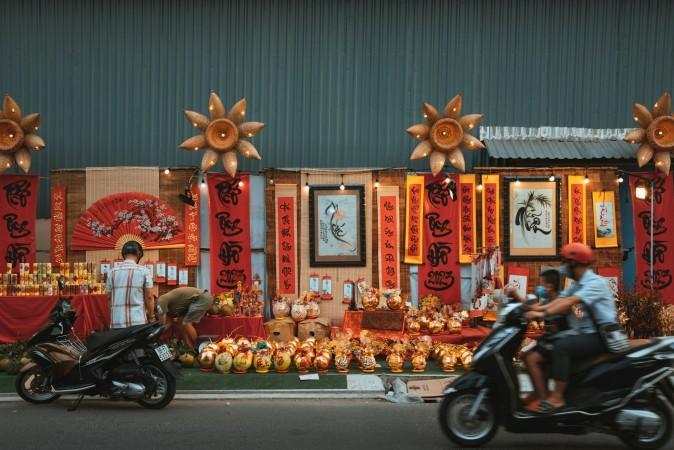 Street vendors during Tet Holiday in Ho Chi Minh City