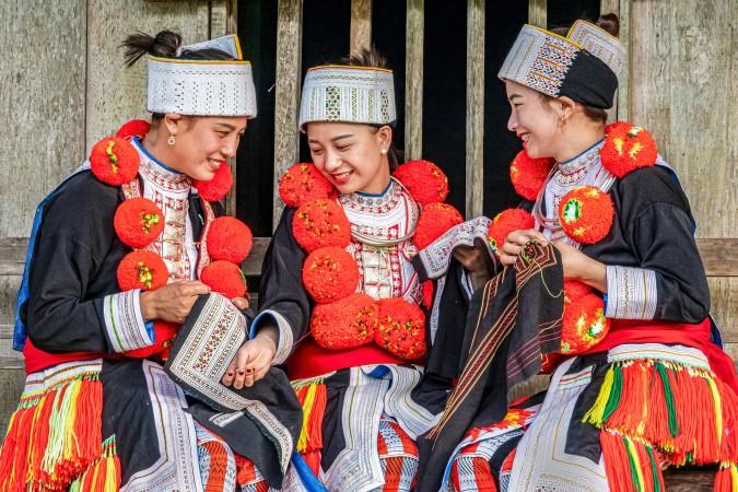 Red Dao people in traditional dress