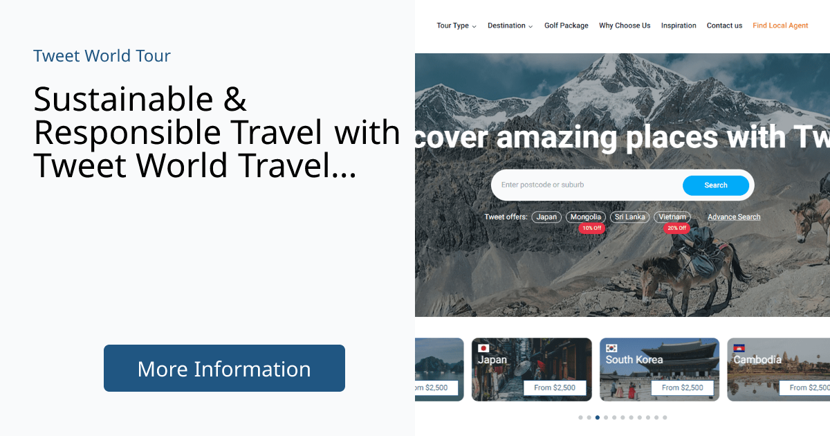 Sustainable & Responsible Travel with Tweet World Travel | Tweet Tours