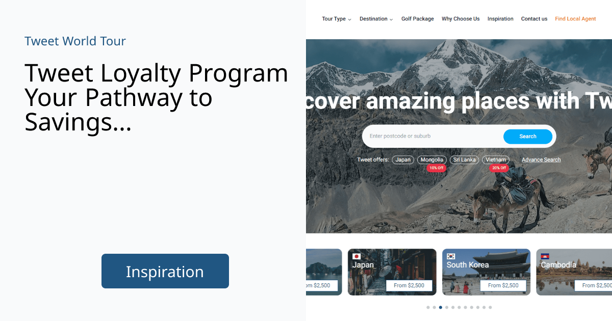 Tweet Loyalty Program Your Pathway to Savings | Tweet Tours